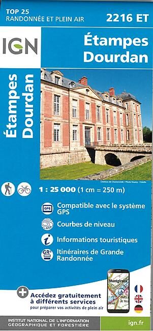 IGN - TOP 25 2216ET ETAMPES DOURDAN 1 25 000