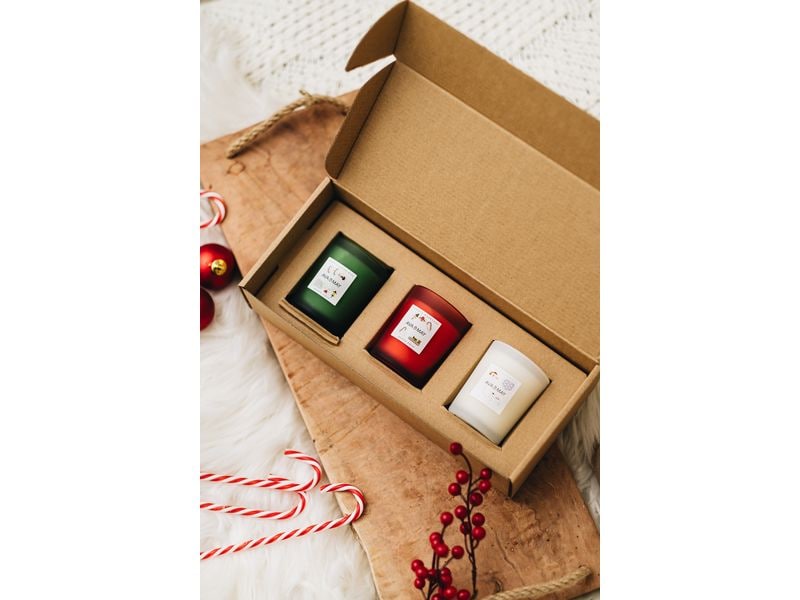 AVA & MAY Kerzenglas Santa's Snowman 3 x 75 g Duftkerzenset
