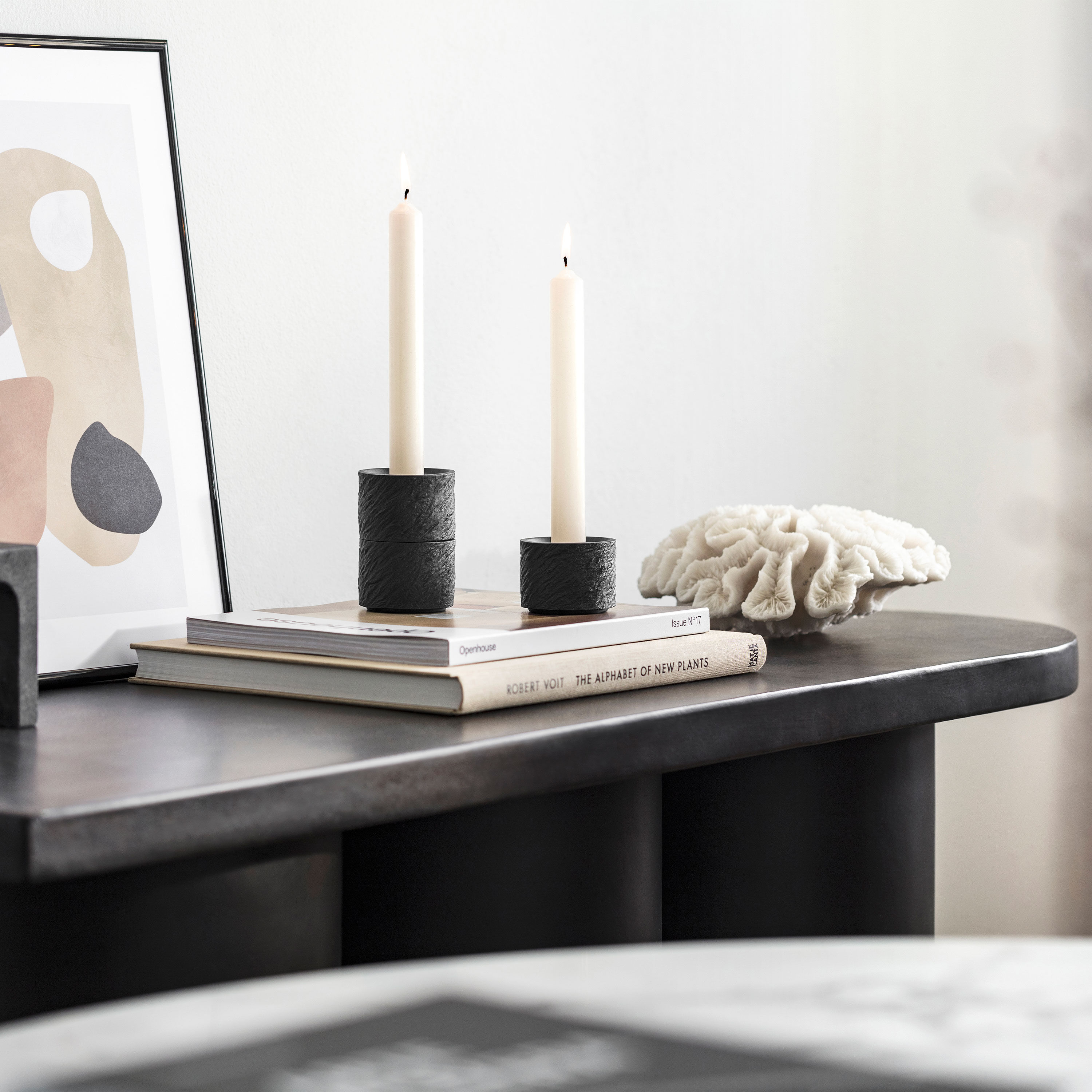 Manufacture Candlestick holder Black, 2.5'' x 1.9'', ceramic