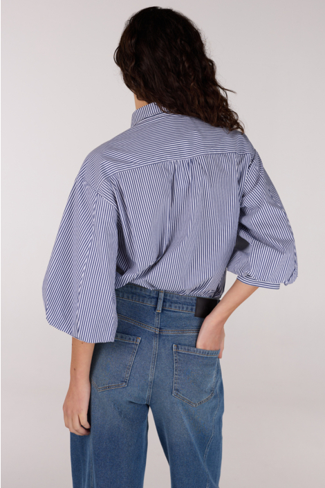 Juffrouw Jansen blauwe dames blouse