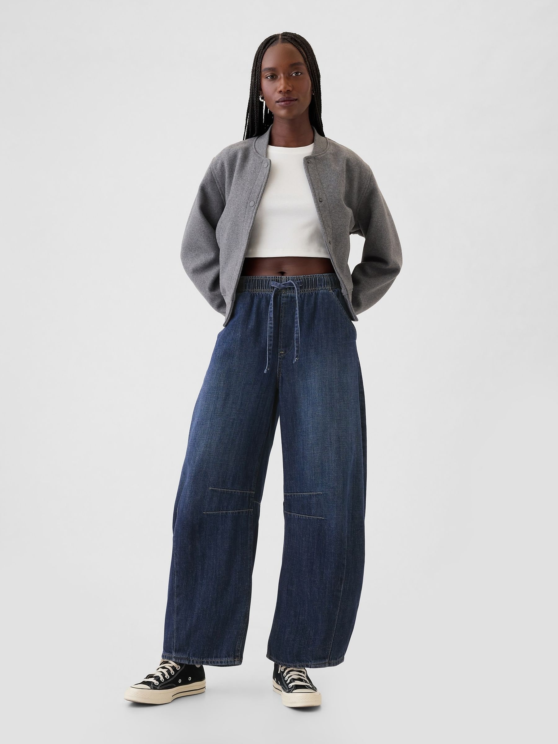 Gap jeans met halfhoge taille en hoefijzervormige pijpen