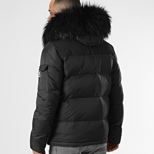 Doudoune Capuche Tech Puffer Avec Fourrure Noir 0020 Noir