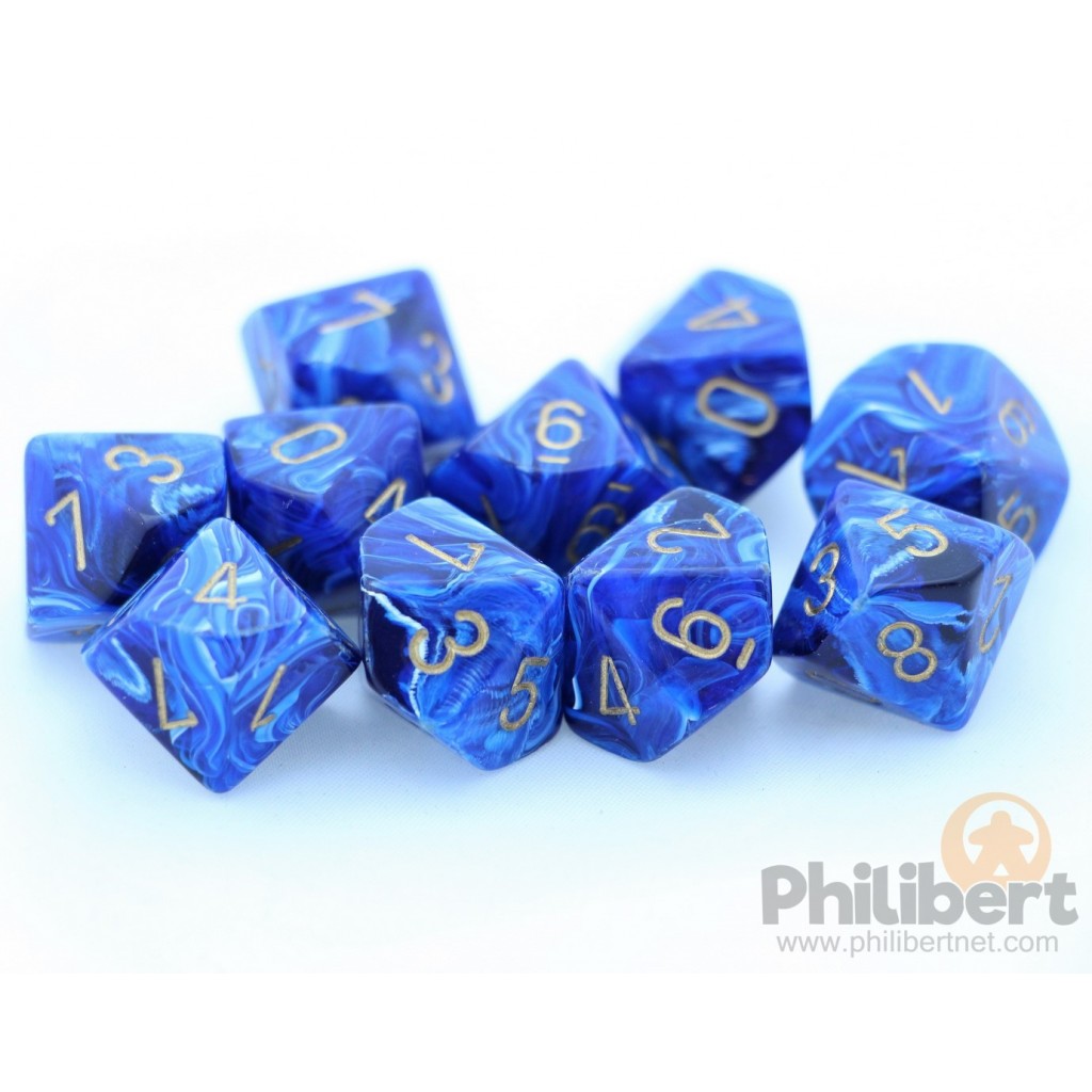 Set de 10 Dés 10 Faces Chessex : Vortex