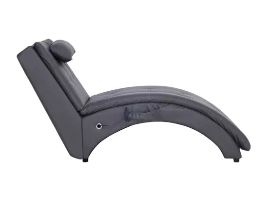 Prolenta Premium - Chaise longue de massage avec oreiller Gris Similicuir