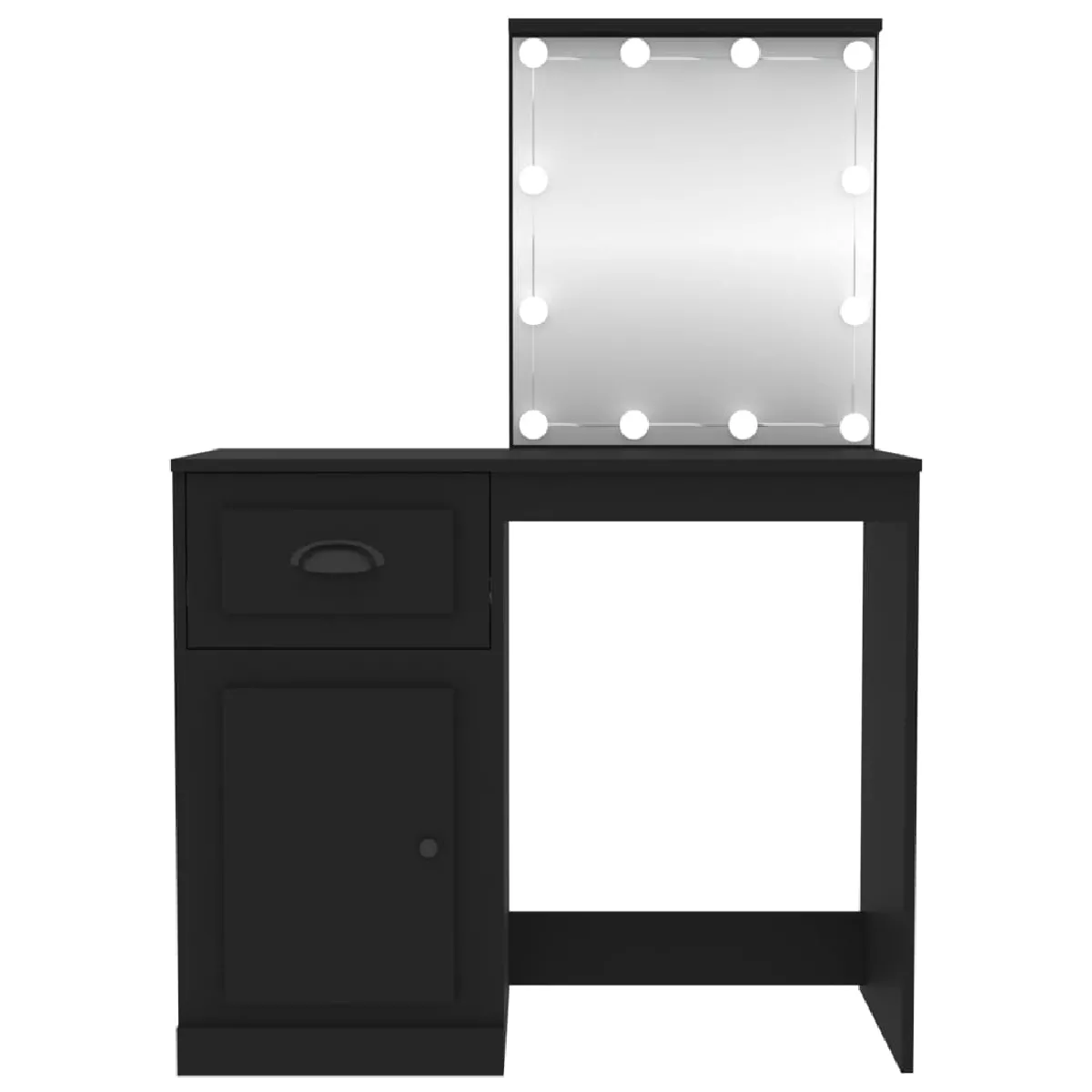 Helloshop26 Coiffeuse avec led - Noir