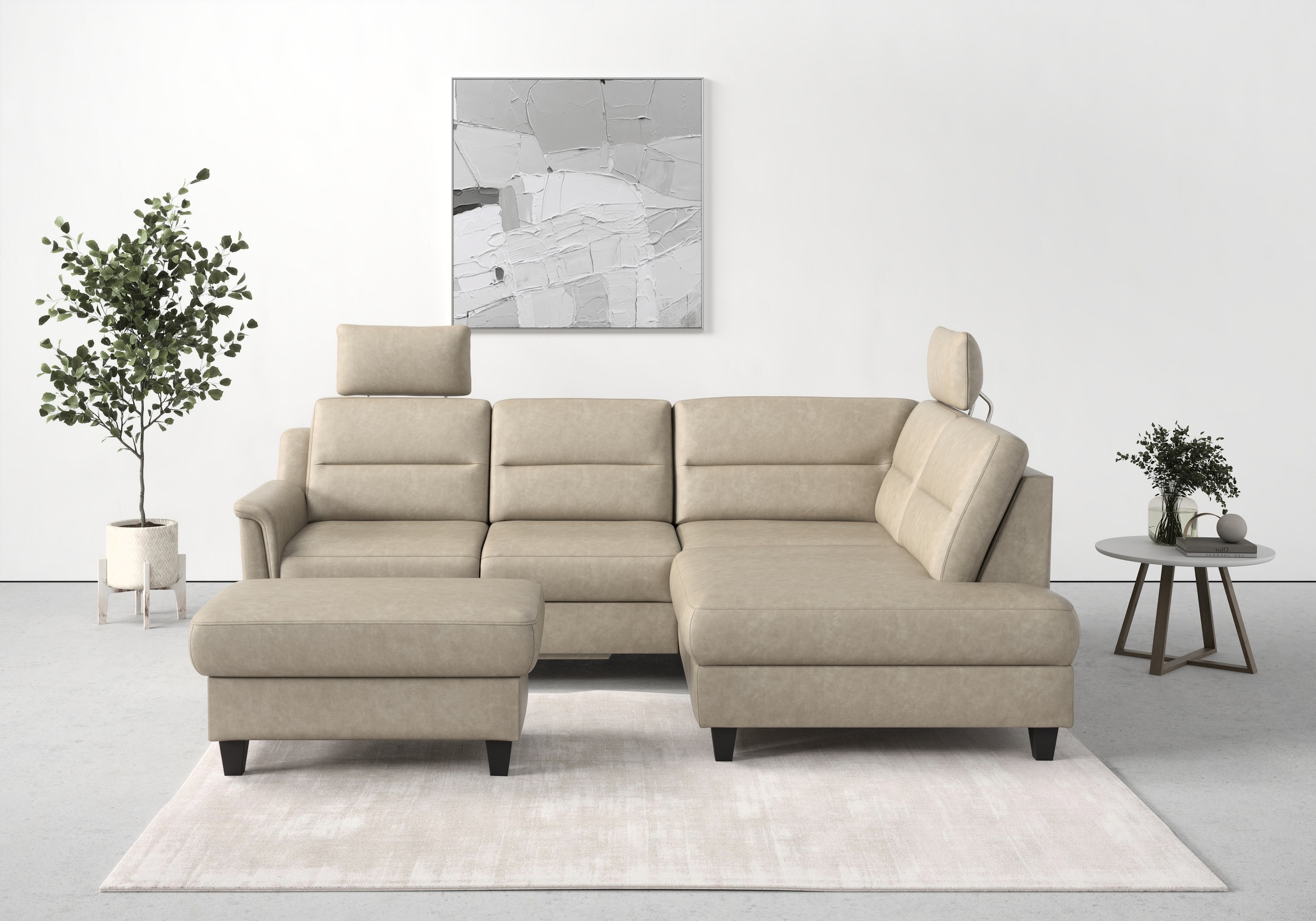 sit&more Stauraumhocker »Farö« mit Stauraum und Federkern und wengefarbenen Füssen