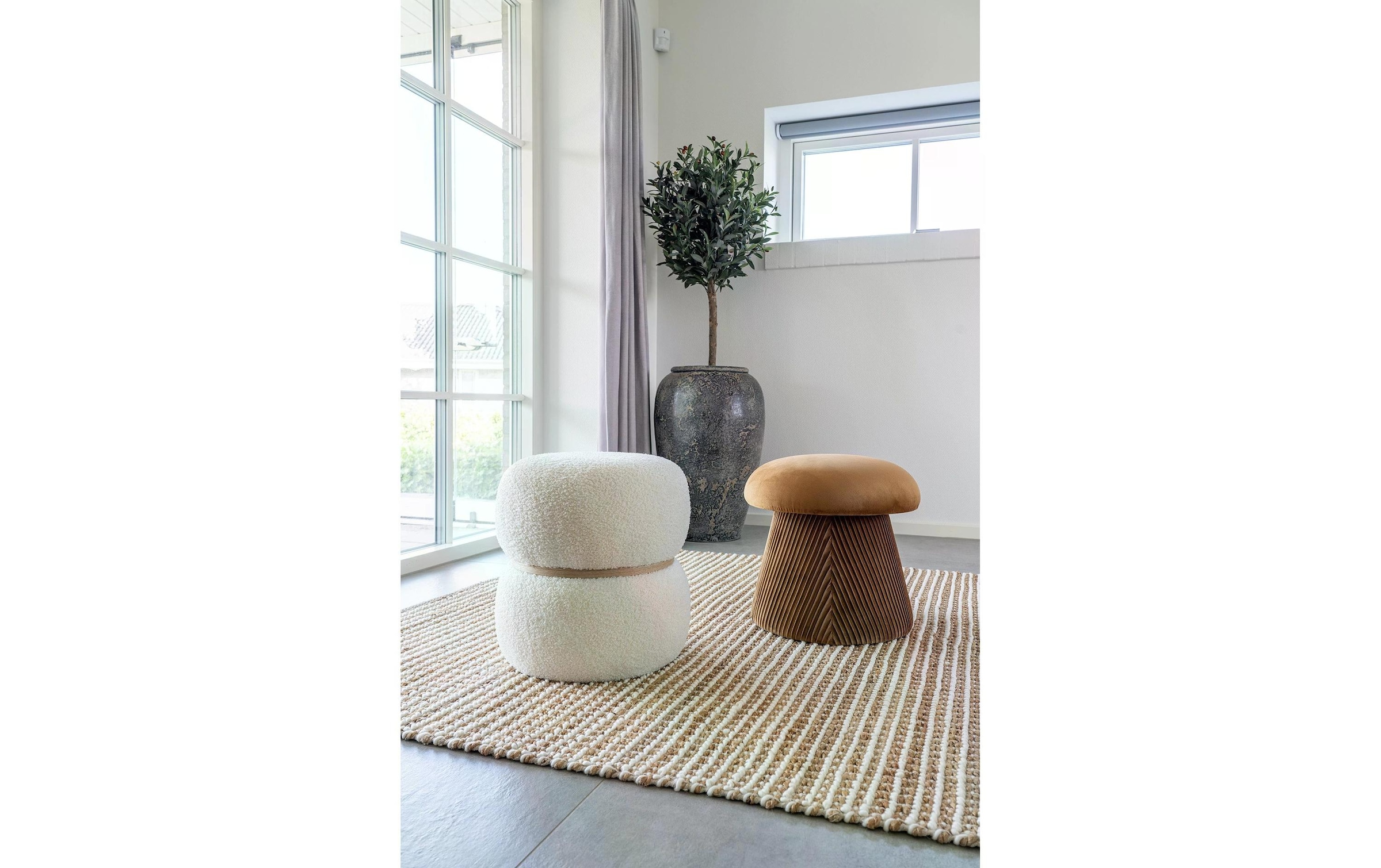 House Nordic Pouf »Hampton Goldbraun«
