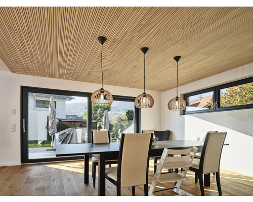 Akoestisch paneel LIGNO® wit spar onbehandeld, lamelbreedte: onregelmatig 12 - 25 mm, 1455 x 300 x 25 mm