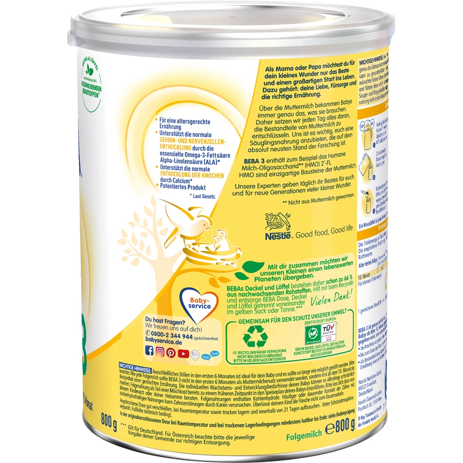 Nestlé BEBA 3 Folgemilch 800 g ab dem 10. Monat
