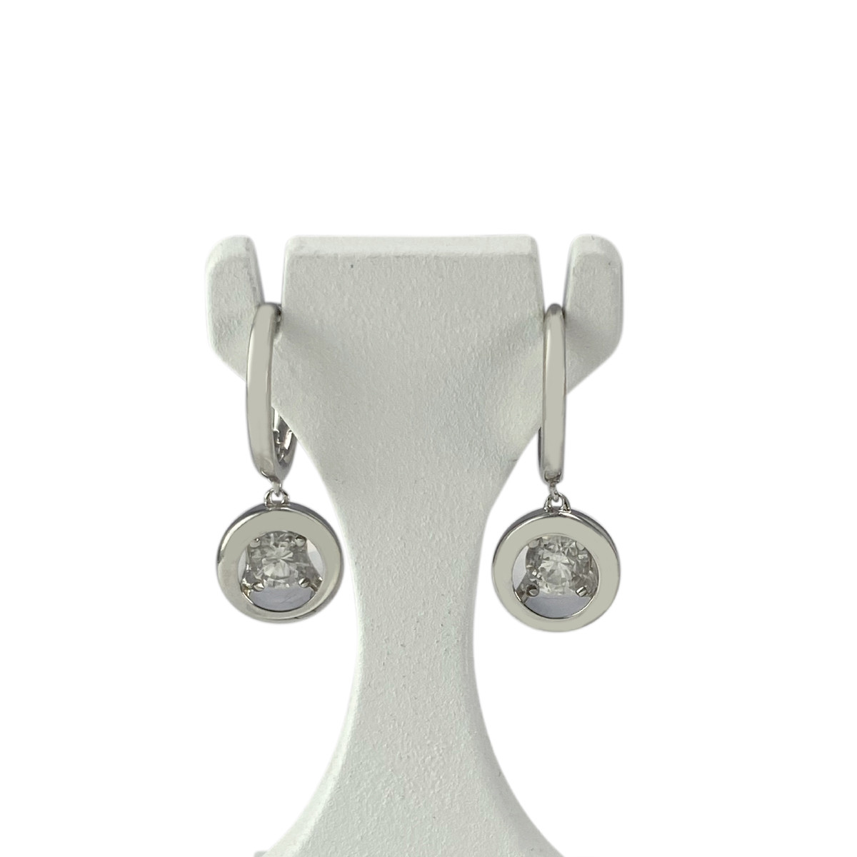 Boucles d'oreilles d'occasion or 375 blanc diamants
