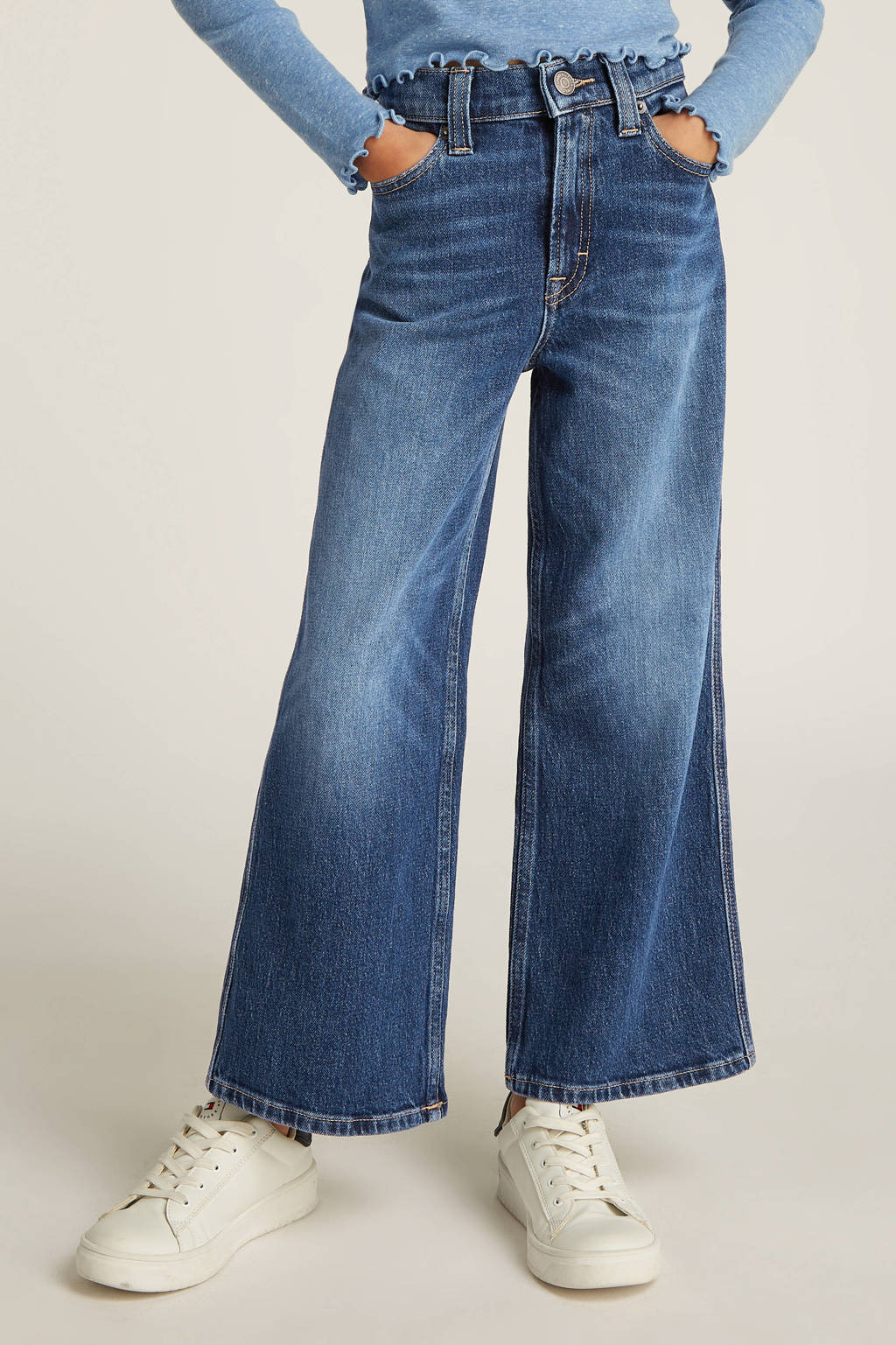 Tommy Hilfiger wide leg high waist jeans dark blue denim