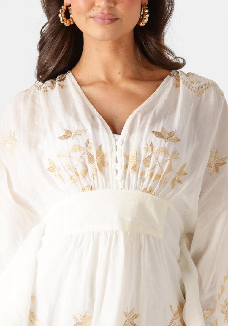 beige greek archaic kori maxi jurk 430511