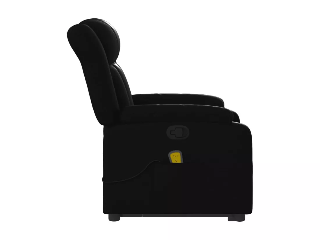 Fauteuil inclinable de massage Noir Similicuir
