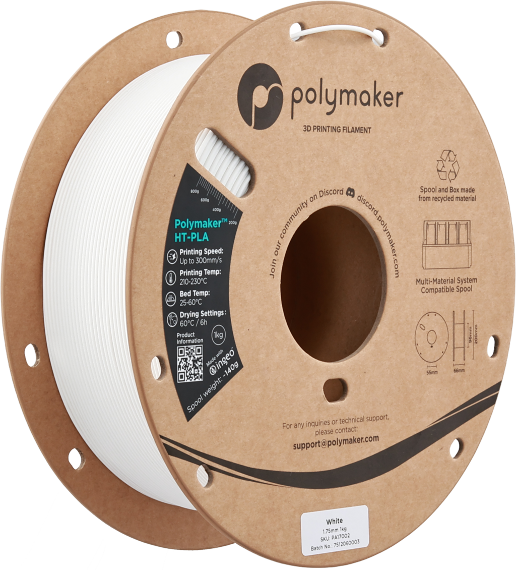 Polymaker  HT-PLA White, 1,75 mm / 1000 g    Hochleistungs-PLA für hitzestabile 3D Druckanwendungen in White
