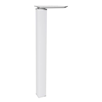 Bureau compact EXPRIM - L180 cm - Retour gauche - Plateau imitation Chêne gris - Pieds blanc (Pieds de renfort obligatoire à rajouter - non inclus)