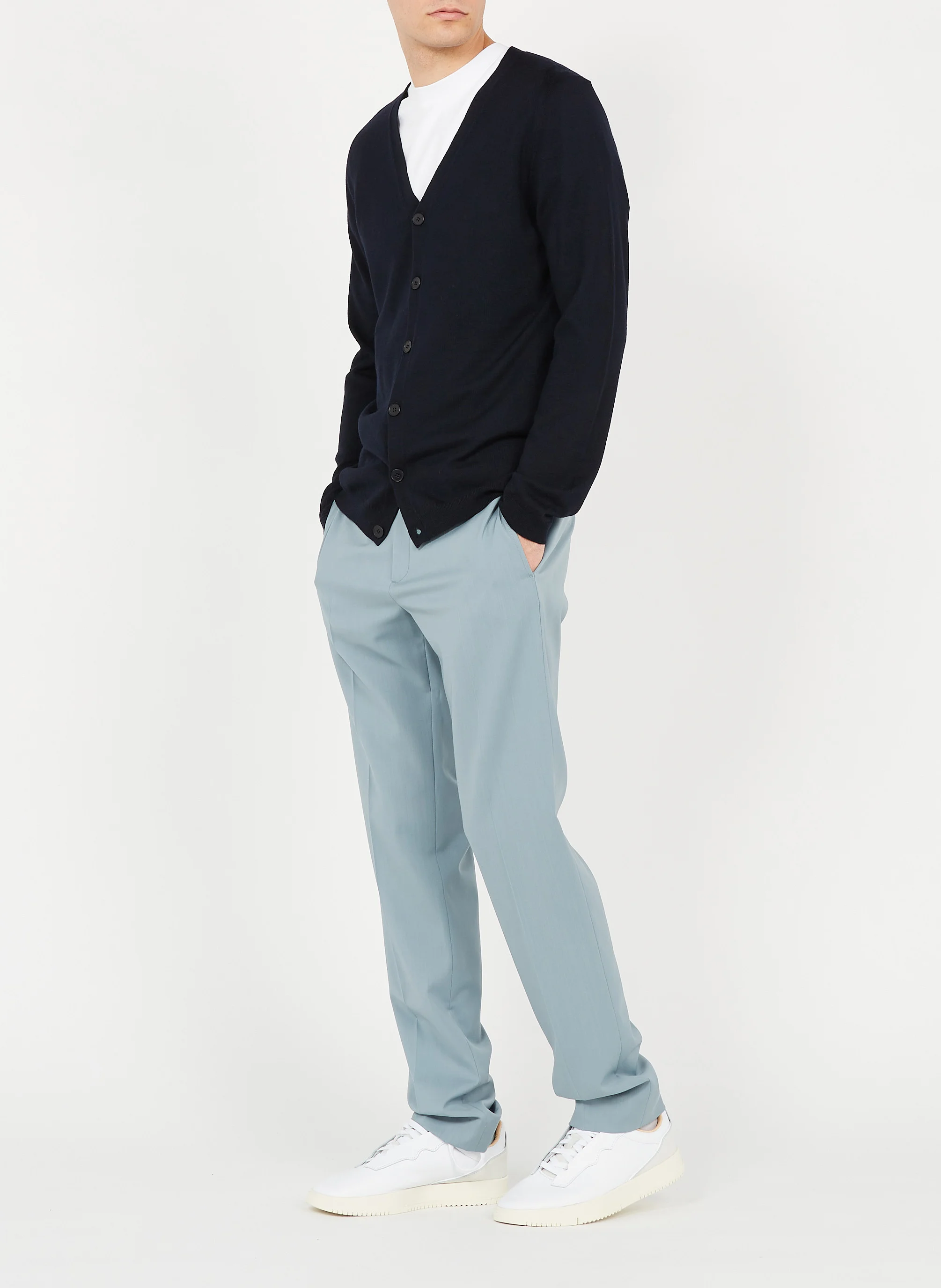 Gilet ouvert en laine | Bleu