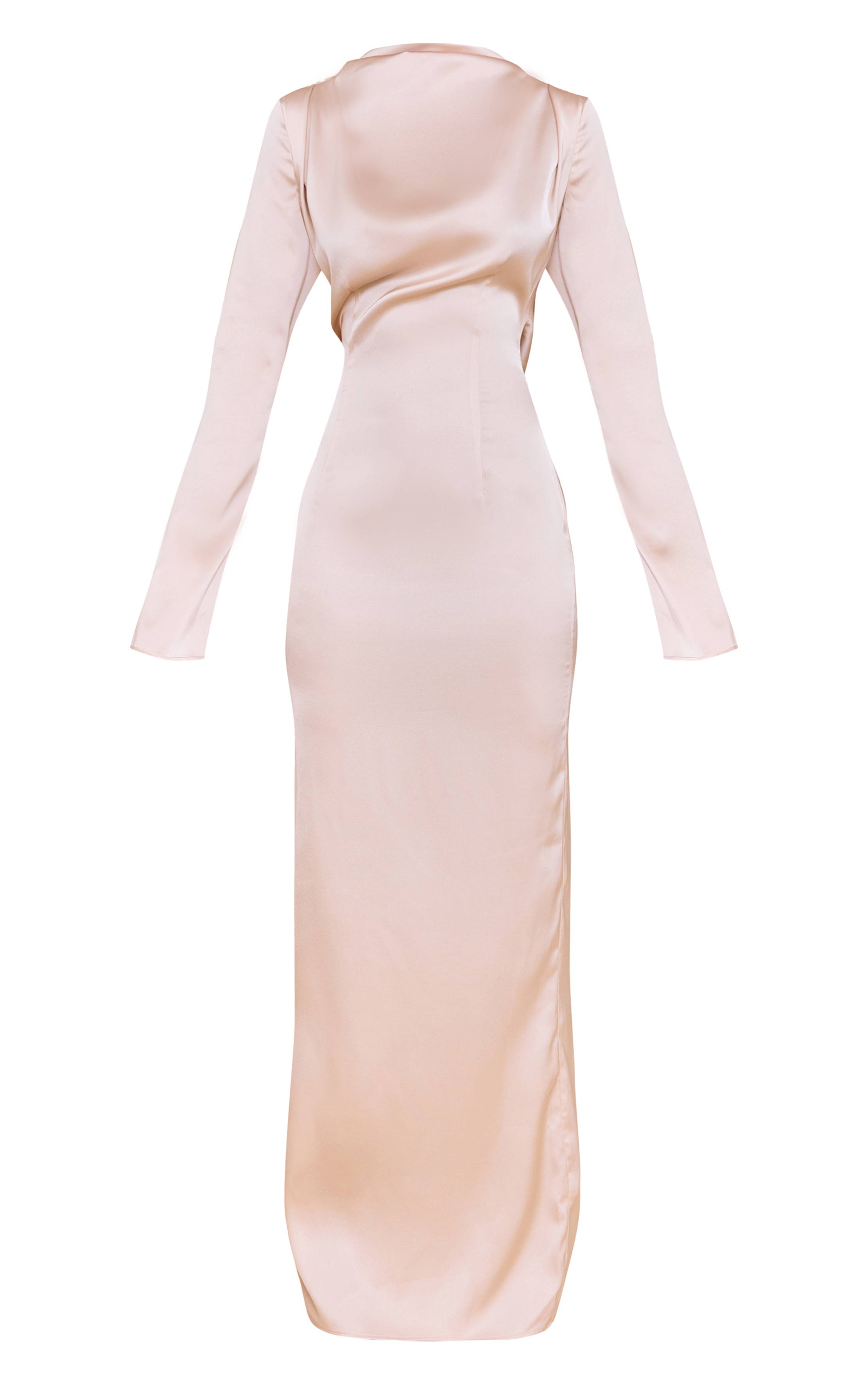 Huître Robe Longue Satinée À Dos Drapé PLT Label
