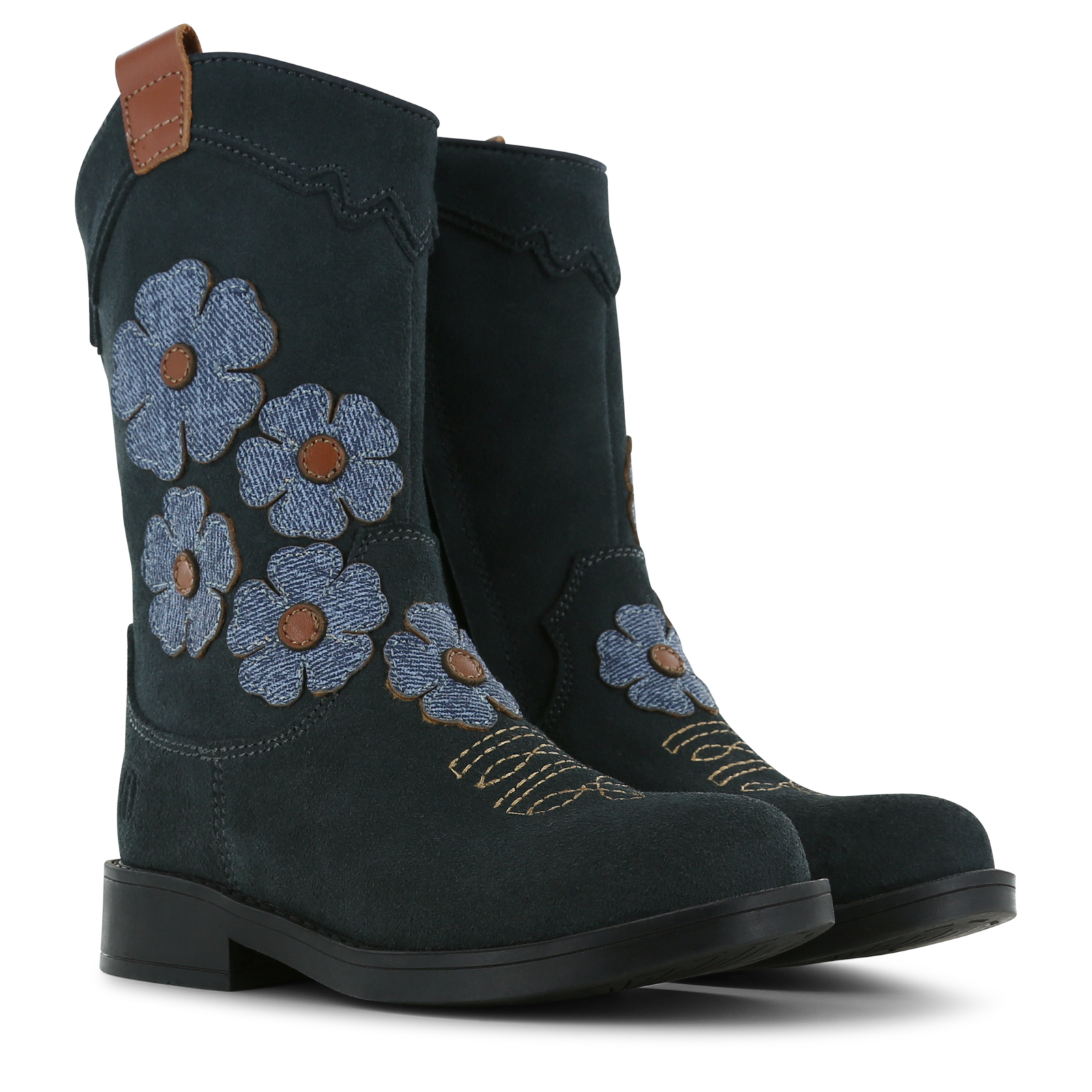 Shoesme blauer Westernstiefel mit Blumenmuster