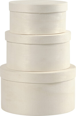 Rund Spånæske - H 5,4+6,5+7,3 CM - Ø 10+11+13 CM - 3 Stk