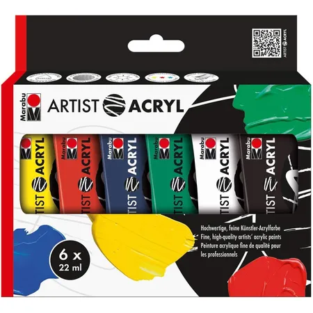 Marabu Artist Acryl 6er-Sortierung, 6 x 22 ml