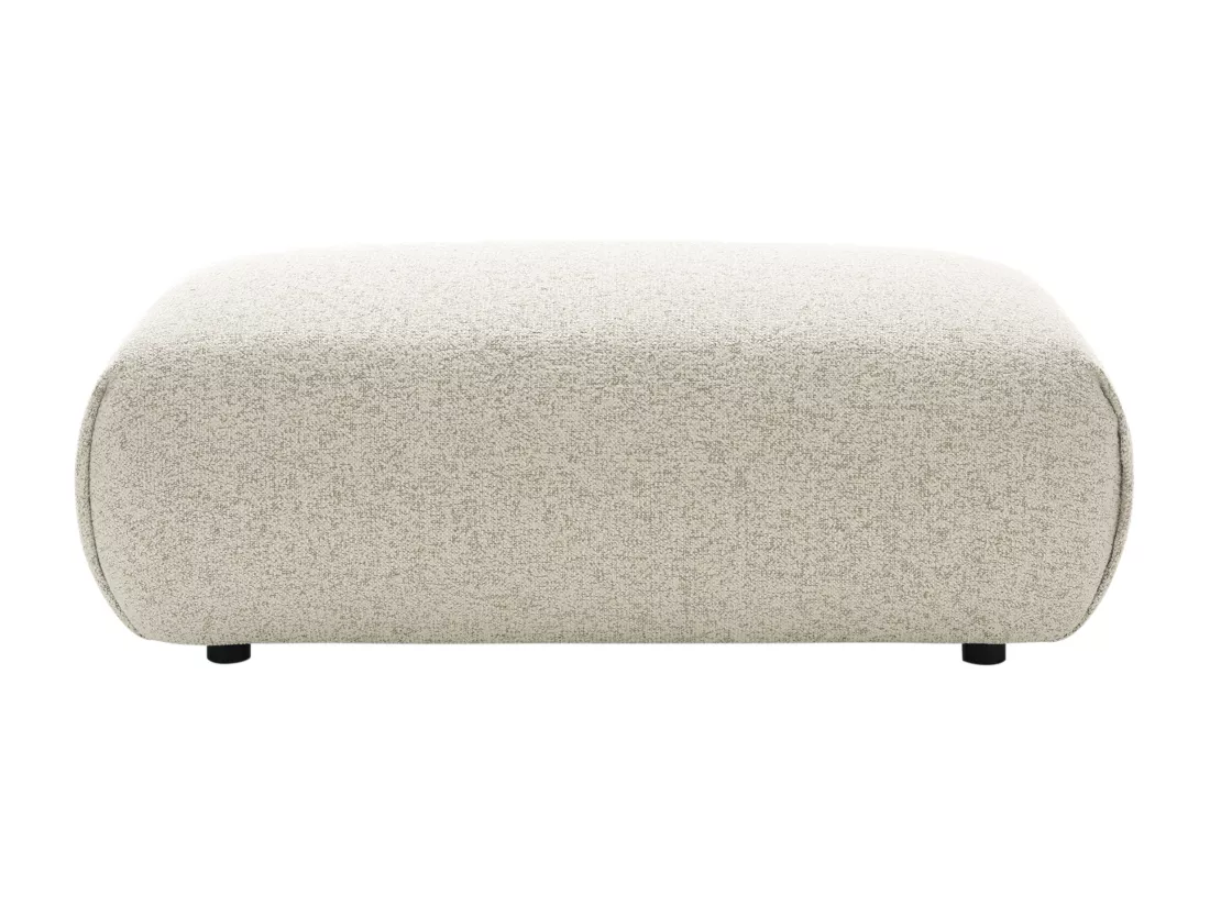 Pouf en tissu texturé beige MONELIA