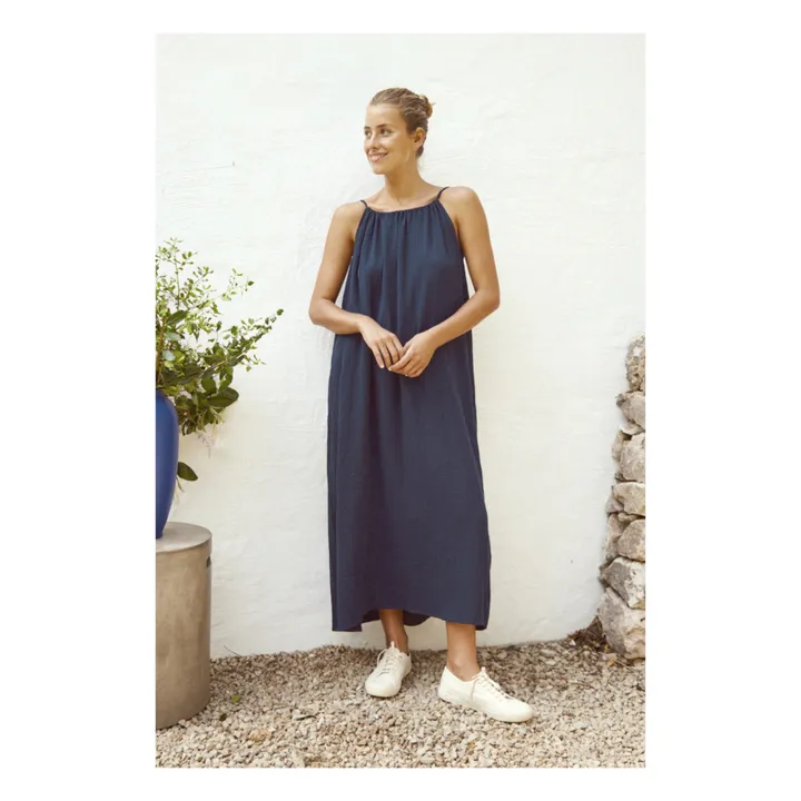 Anja Paris Robe Gaze de Coton | Bleu marine