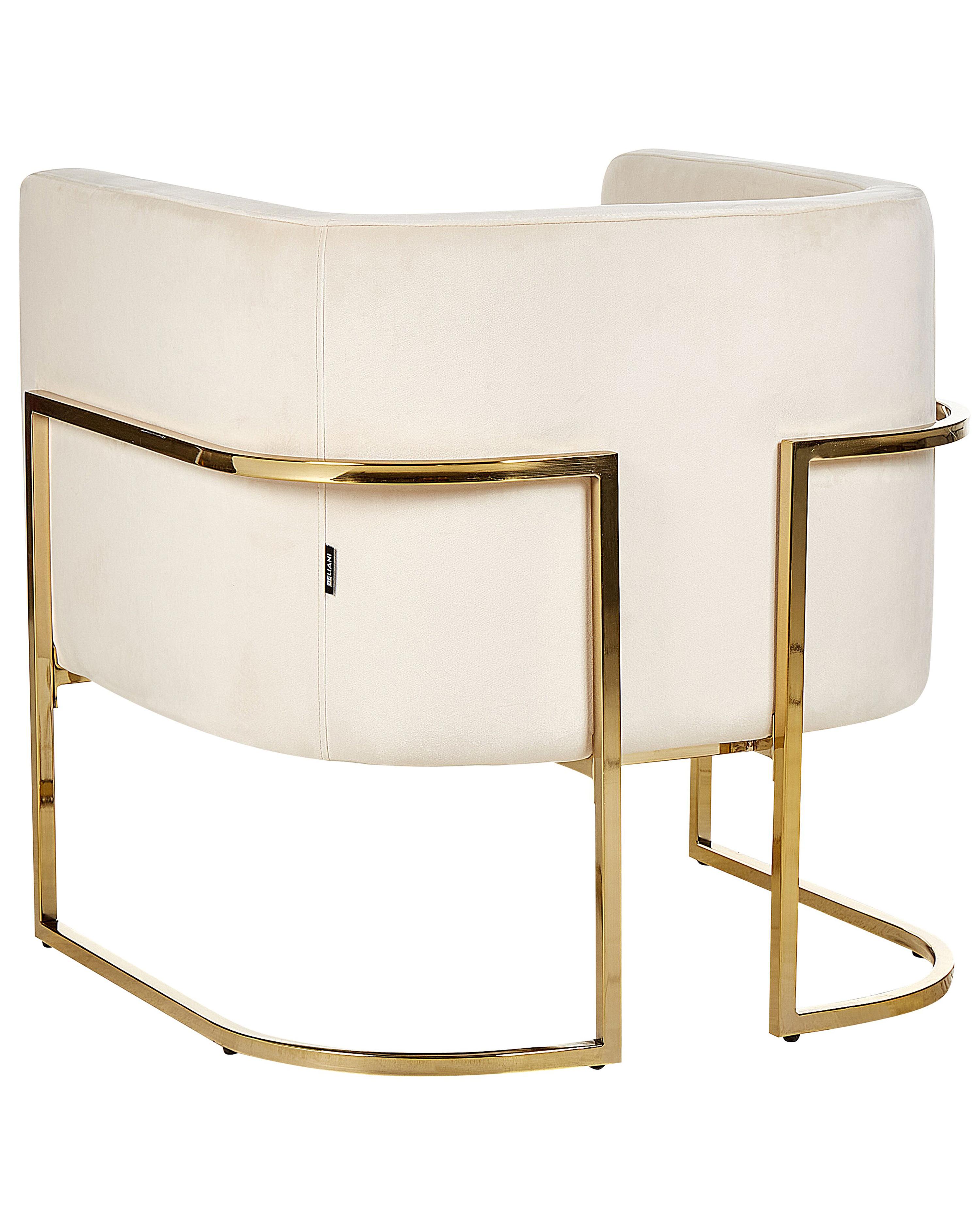 Fauteuil SIRKKA Fluweel Lichtbeige