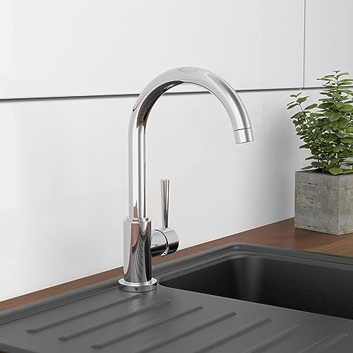 SCHÜTTE Cornwall 79161 Robinet de cuisine pivotant à 360 ° avec mitigeur monocommande Blanc : Bricolage
