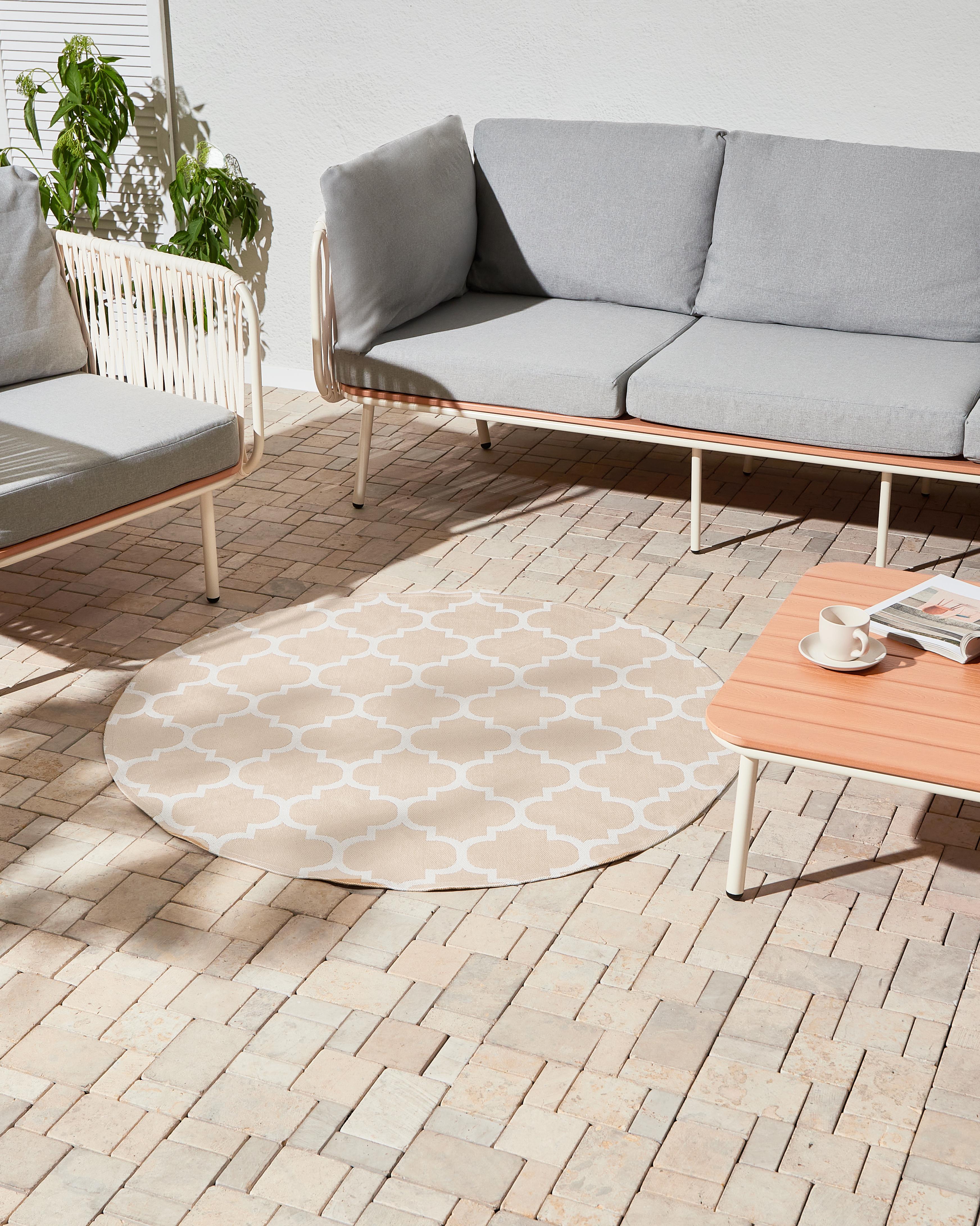 Tuintapijt MOSORE Beige ø 120 cm