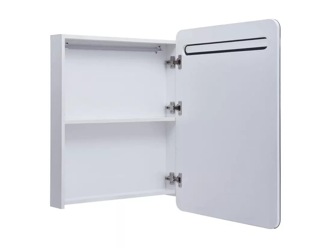 Armoire de salle de bain à miroir LED 60x11x80 cm