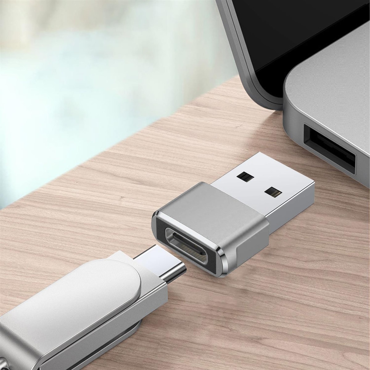 3x USB-adapteromformer fra USB C til USB-adapter