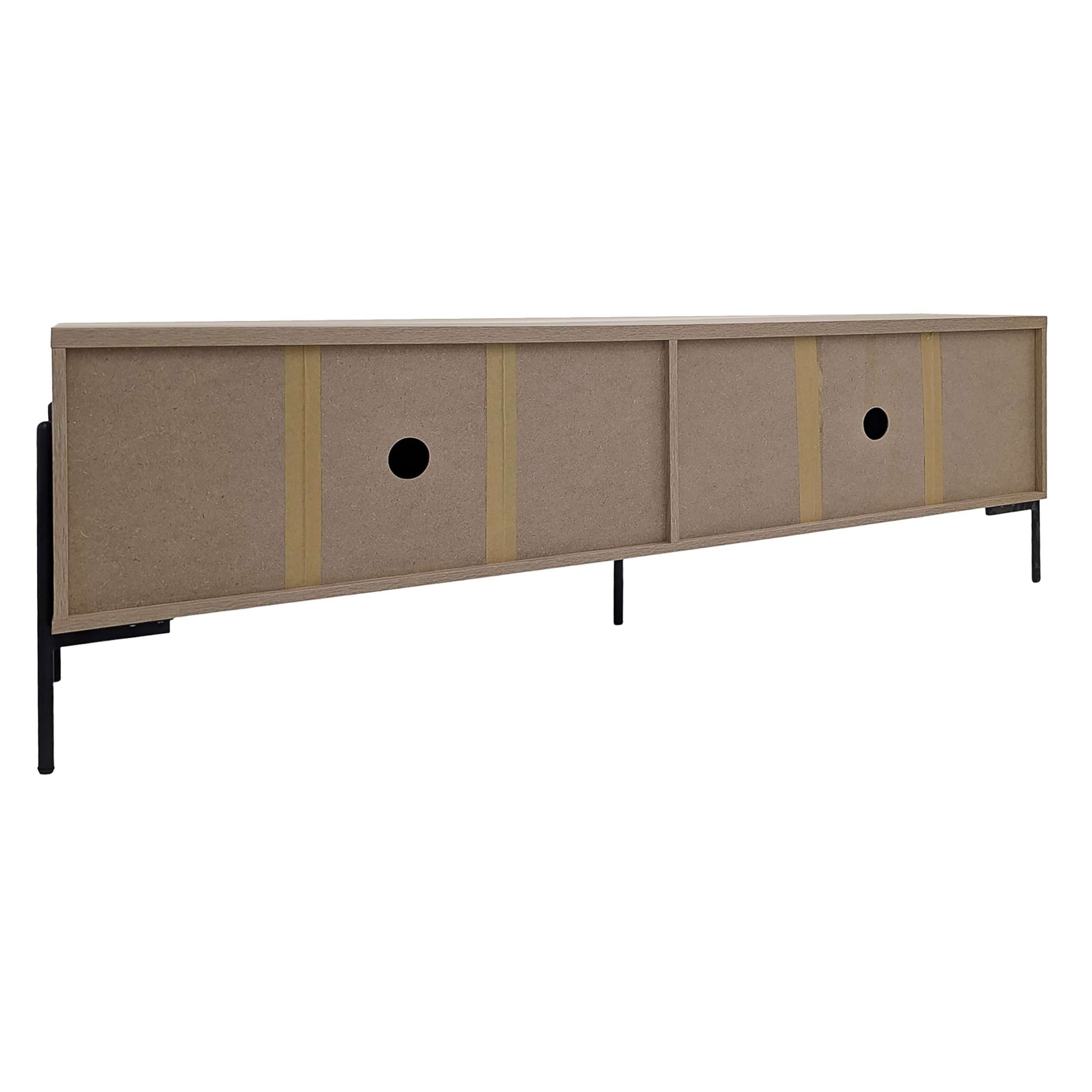 Leonique Lowboard »Eadwine« TV-Kommode, Push-to-open, Türen mit Fischgräten Muster, Breite 175 cm