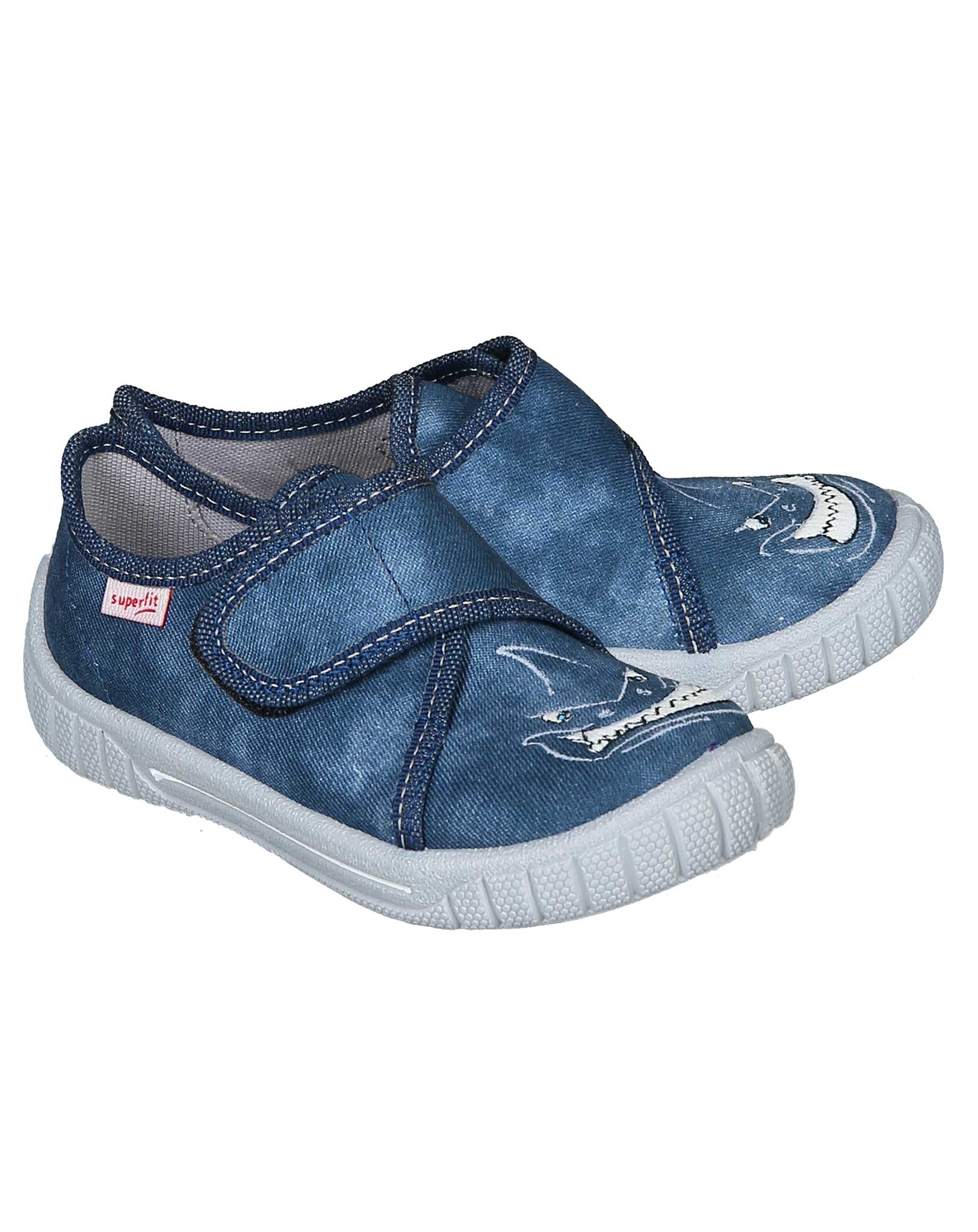 Klett-Hausschuhe BILL – GLOW IN THE DARK in jeansblau