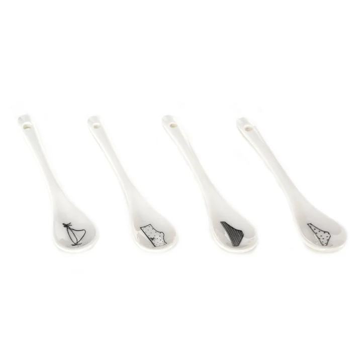 Pols Potten - Undressed Tasse mit Untertasse, weiss (4er-Set)