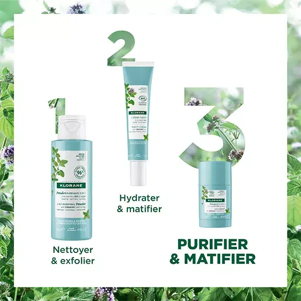 Máscara Purificante Klorane Aquatic Mint em Bastão Orgânico 25g