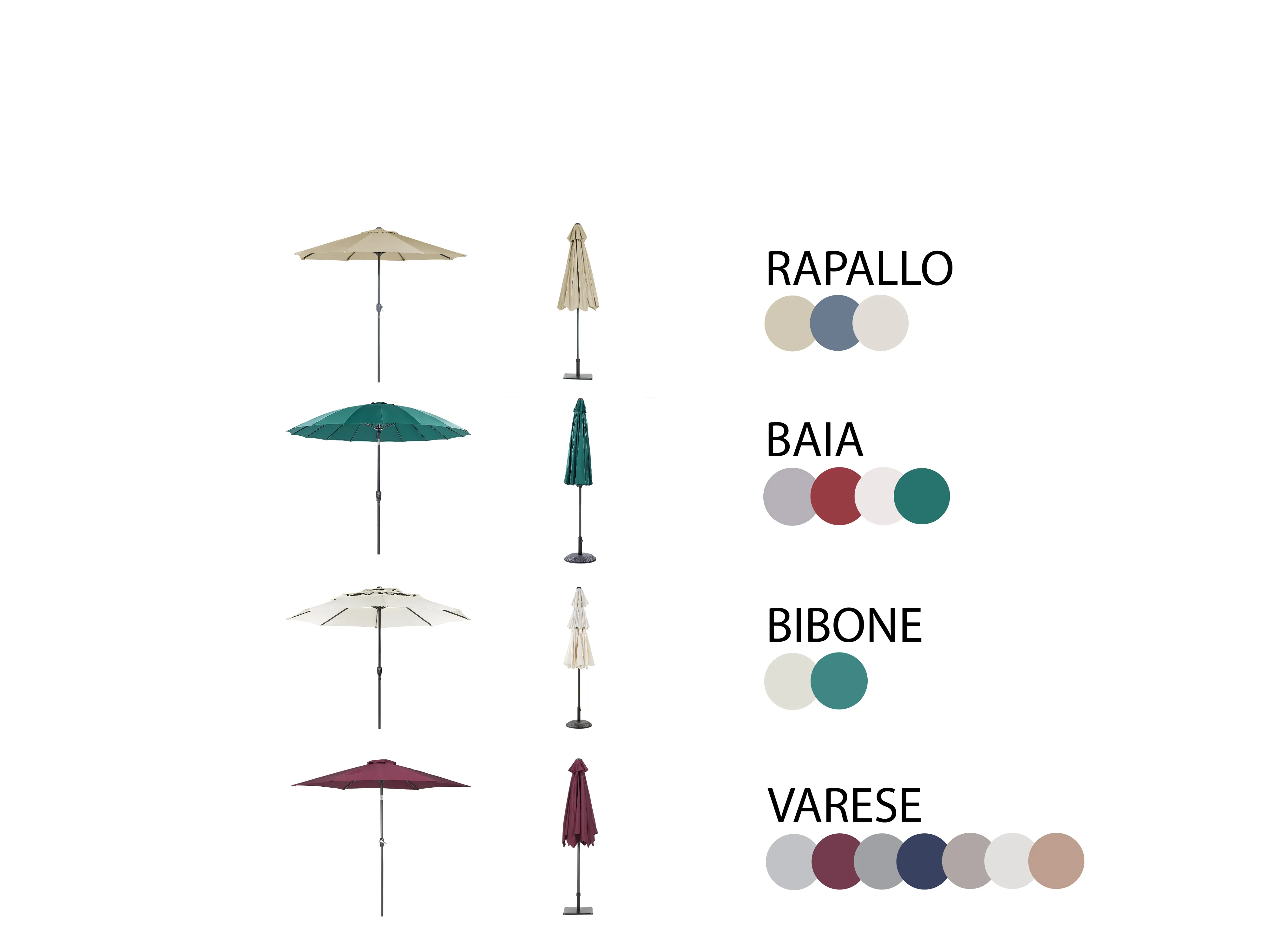 Tuinset 4-zits SALENTO met parasol (16 opties) Metaal Donkerbruin