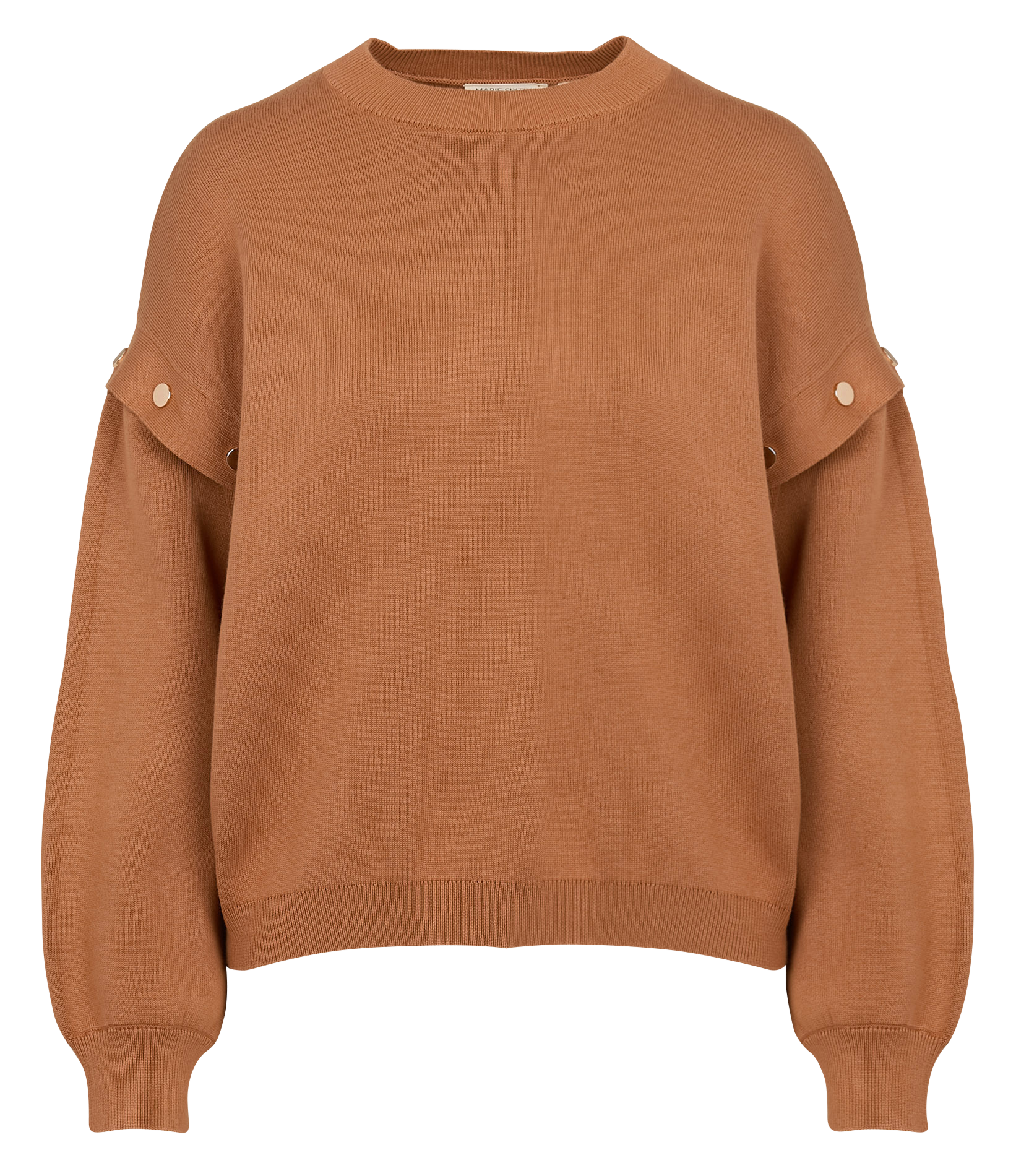 FELICITE - Pull oversize col rond en coton bio | Marron