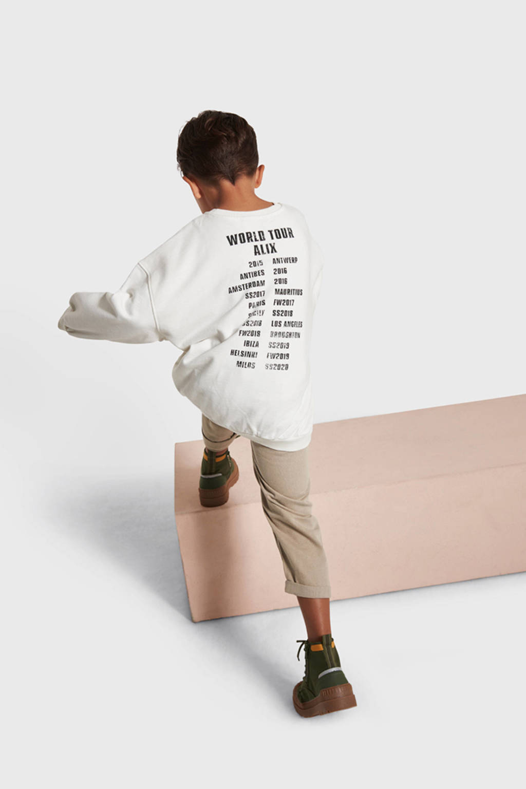 Alix the Label sweater met backprint ecru