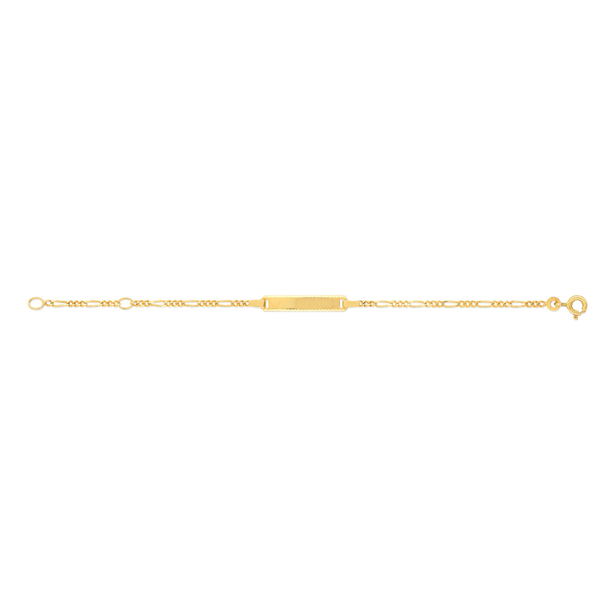 Bracelet identité or jaune 375 maille cheval personnalisable 13 cm