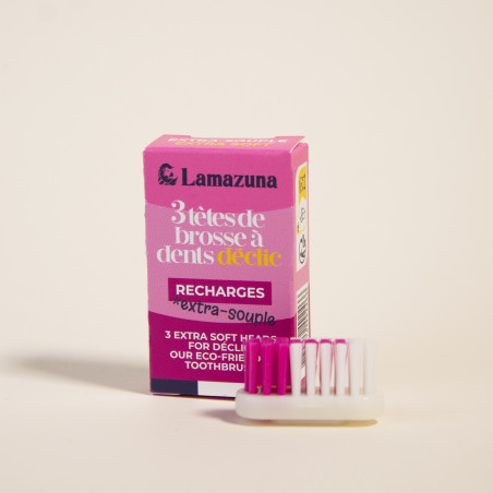 Lamazuna Recharge 3 têtes brosse à dents - Extra souple