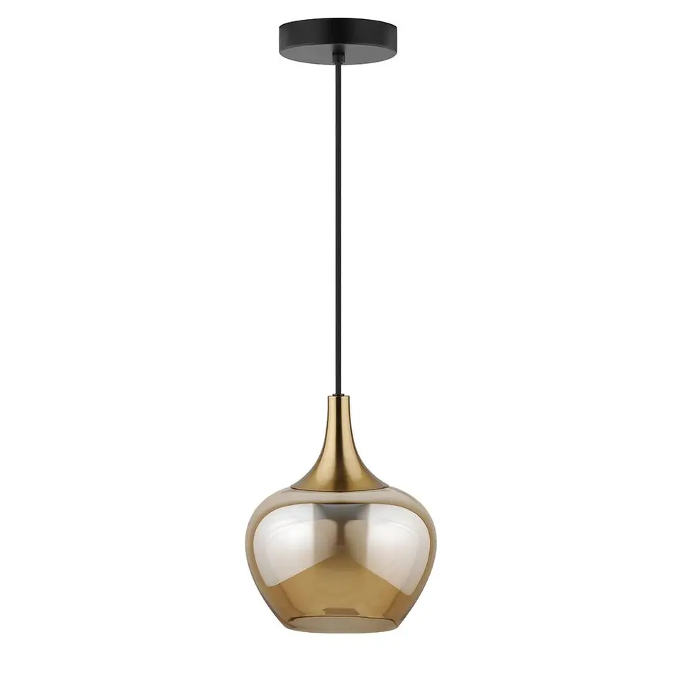 Hanglamp Lola - amber metaal/glas - 150xØ19 cm