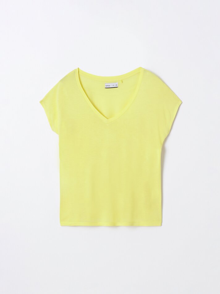 Camiseta fluida de manga curta - Limão