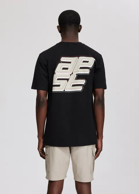 T-shirt met print delta zwart (ZWART)