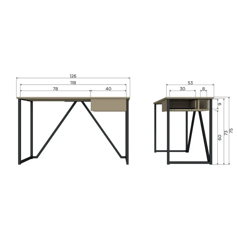 WOOOD New Julius Bureau - Grenen - Dust - 75x126x53