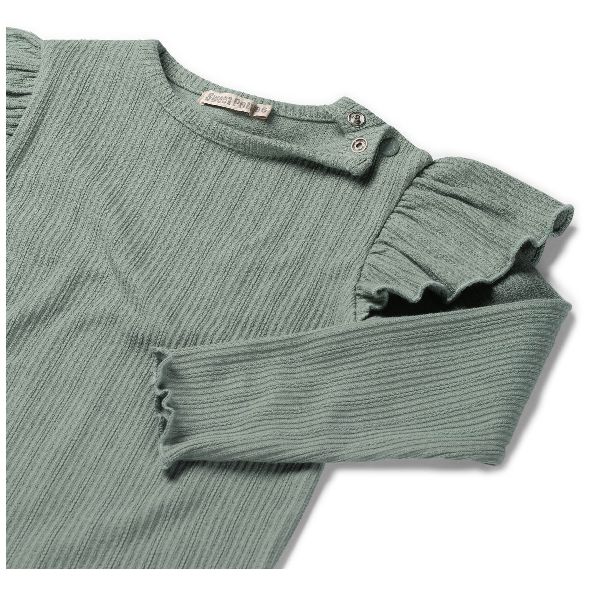 Sweet petit baby shirt Meave lange mouwen effen groen