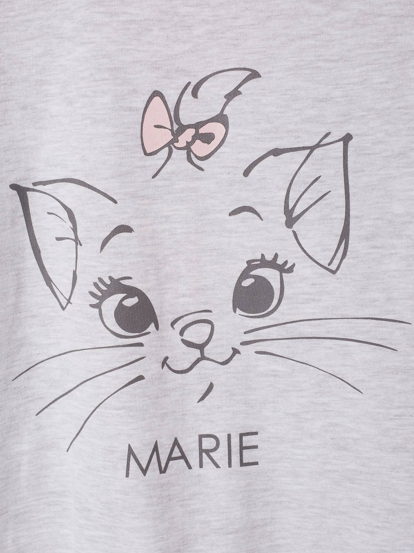 Pijama infantil DS® Marie Aristocats rosa com estampa e shorts.