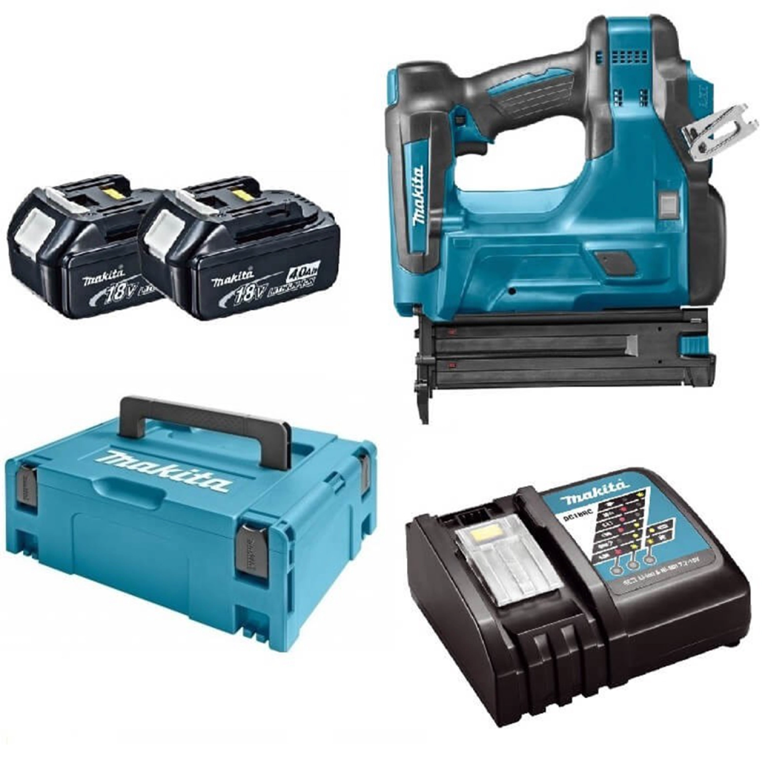Makita DBN500RMJ 18V Li-Ion Accu brad tacker set (2x 4.0Ah accu) in Mbox - 15-50mm - 18 Gauge