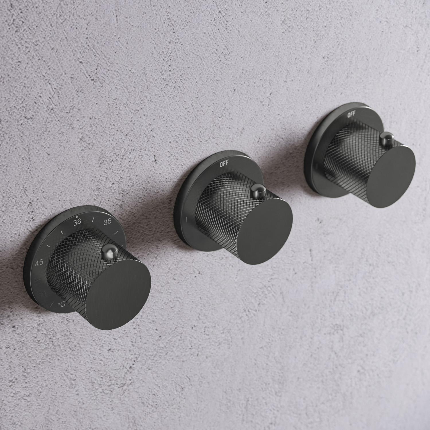 Saniclear Plus Curved inbouw badkraan met 20cm uitloop en staafhanddouche verouderd ijzer - gunmetal