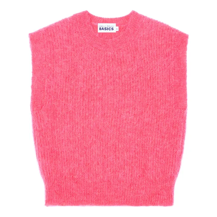SMALLABLE BASICS Pull Fille Sans Manches Alpaga | Rouge framboise