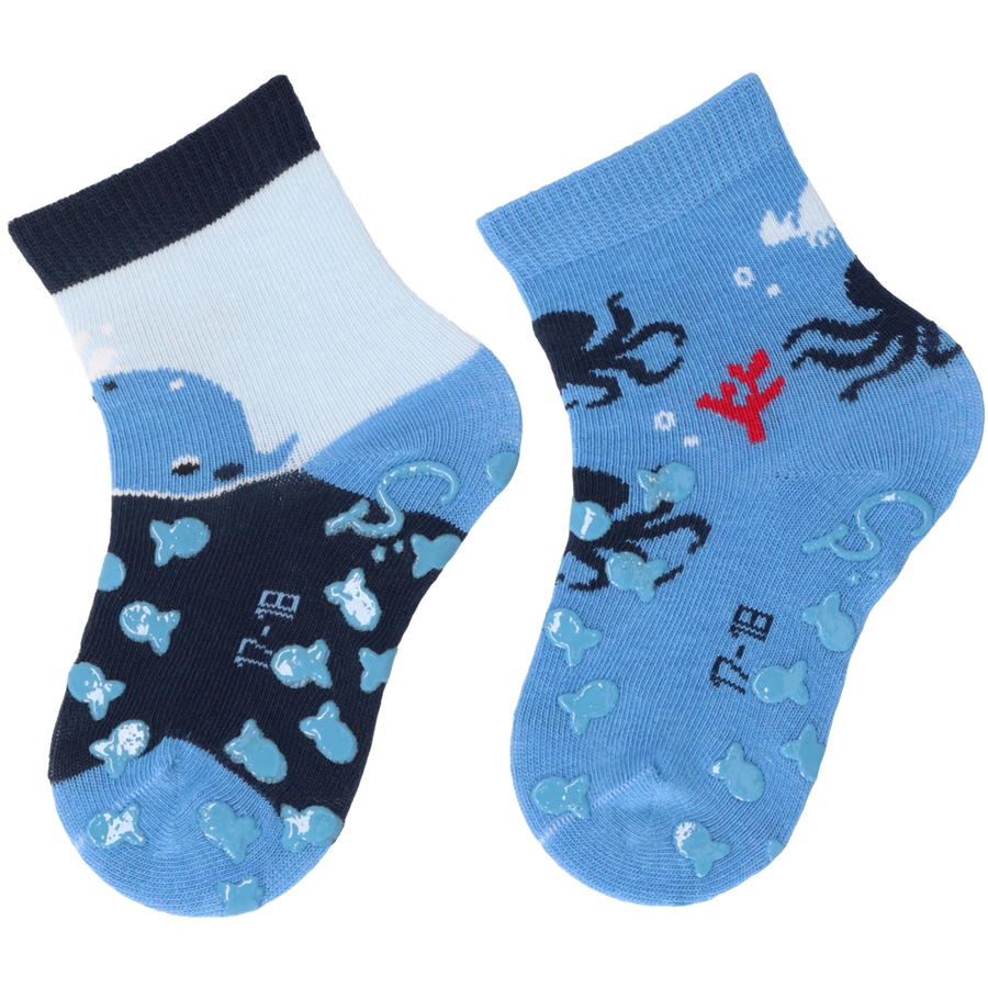 Sterntaler ABS-Krabbelsocken DP Wal marine